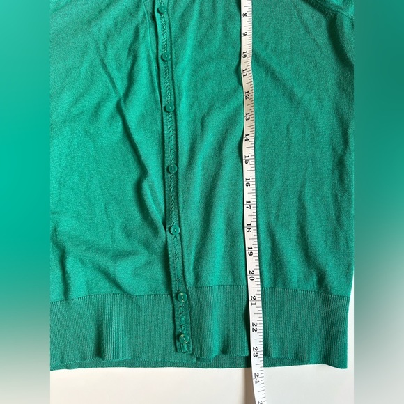 Halogen Women’s Cardigan Sweater Size Large Green Button Up Soft Viscose Blend - Picture 5 of 7